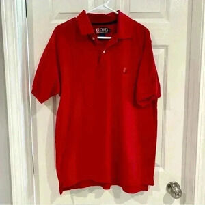 Men's Chaps Ralph Lauren Red Short Sleeve Golf Polo Shirt sz Large